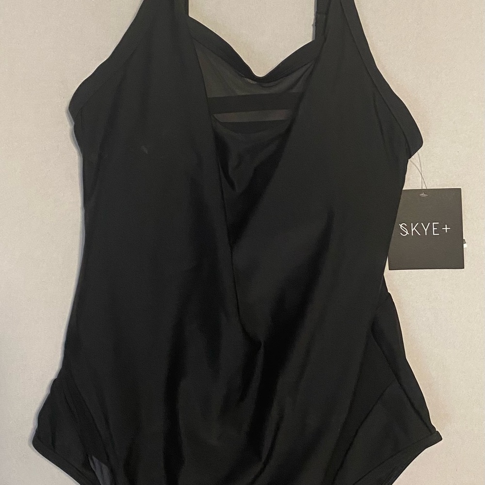 Sky Black Asymmetrical Swimsuit